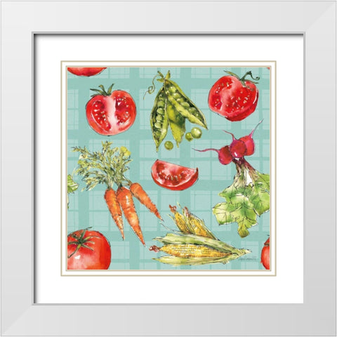 Veggie Market Pattern IB White Modern Wood Framed Art Print with Double Matting by Tavoletti, Anne