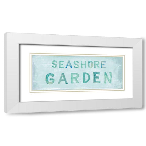 Seashore Garden Sign White Modern Wood Framed Art Print with Double Matting by Nai, Danhui