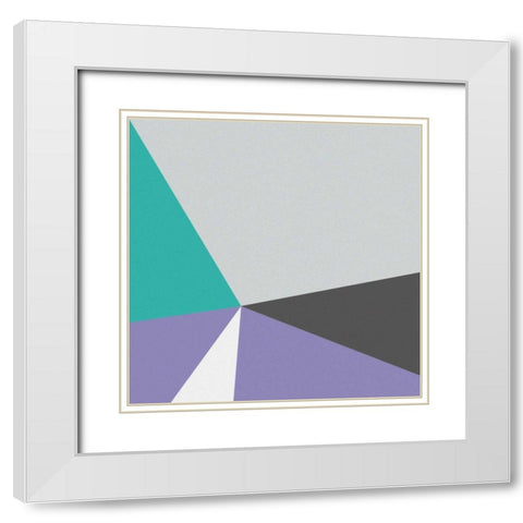 Color Block I Bright White Modern Wood Framed Art Print with Double Matting by Wild Apple Portfolio