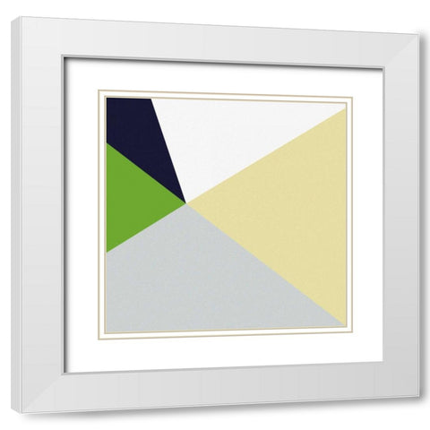 Color Block II Bright White Modern Wood Framed Art Print with Double Matting by Wild Apple Portfolio