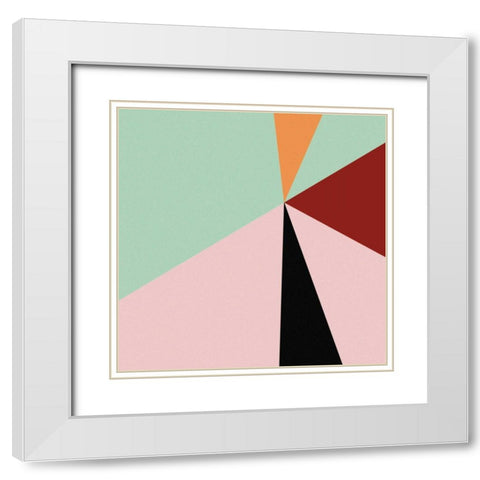 Color Block III Bright White Modern Wood Framed Art Print with Double Matting by Wild Apple Portfolio