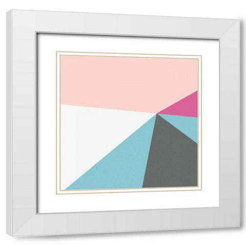 Color Block IV Bright White Modern Wood Framed Art Print with Double Matting by Wild Apple Portfolio