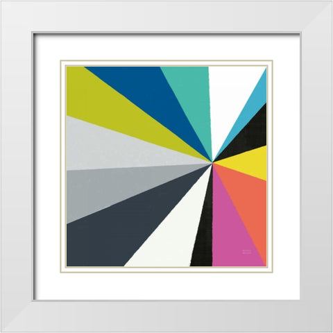 Triangulawesome Color III White Modern Wood Framed Art Print with Double Matting by Mullan, Michael