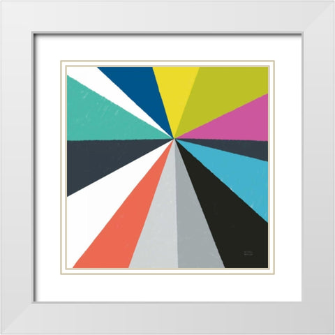 Triangulawesome Color IV White Modern Wood Framed Art Print with Double Matting by Mullan, Michael