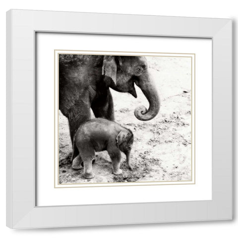 Mother and Daughter White Modern Wood Framed Art Print with Double Matting by Van Swearingen, Debra