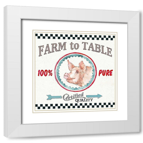 Farm Signs IV White Modern Wood Framed Art Print with Double Matting by Tavoletti, Anne