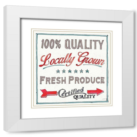 Farm Signs VI White Modern Wood Framed Art Print with Double Matting by Tavoletti, Anne
