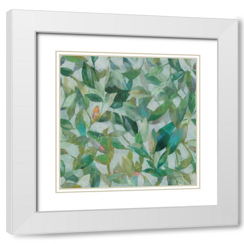 Summer Garden Pattern II White Modern Wood Framed Art Print with Double Matting by Nai, Danhui