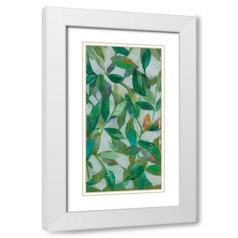 Summer Garden Greenery III White Modern Wood Framed Art Print with Double Matting by Nai, Danhui