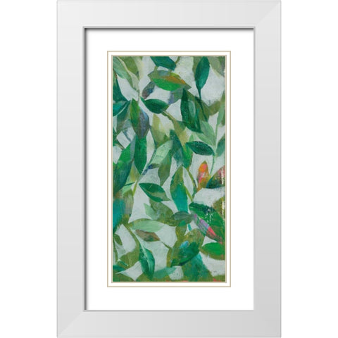 Summer Garden Greenery III White Modern Wood Framed Art Print with Double Matting by Nai, Danhui