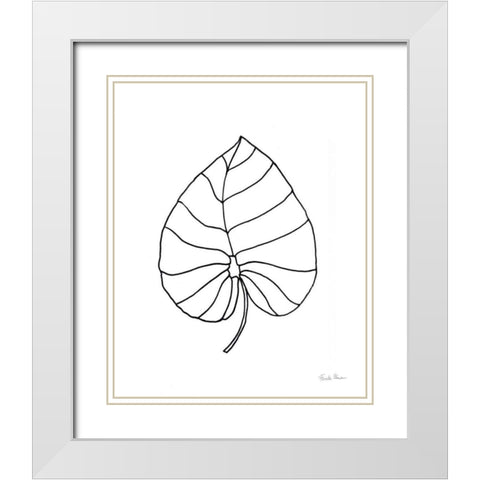 Doodle Palm I White Modern Wood Framed Art Print with Double Matting by Zaman, Farida