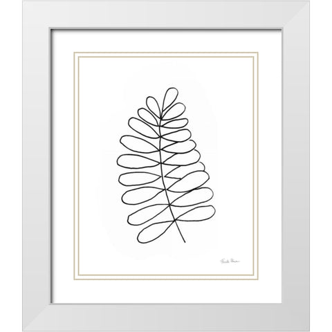 Doodle Palm III White Modern Wood Framed Art Print with Double Matting by Zaman, Farida