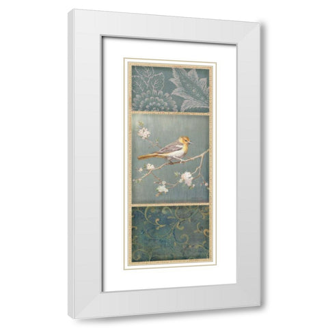 Northern Oriole - Wag White Modern Wood Framed Art Print with Double Matting by Nai, Danhui