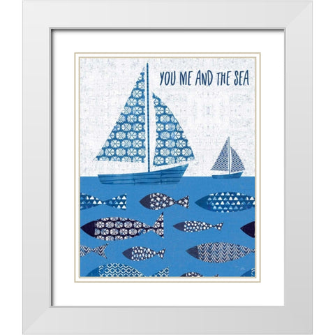 Sunday on the Coast XI White Modern Wood Framed Art Print with Double Matting by Pela