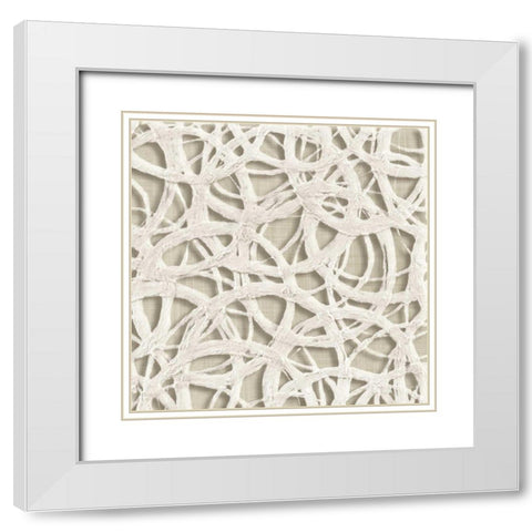 Endless Circles Front Linen White Modern Wood Framed Art Print with Double Matting by Wild Apple Portfolio