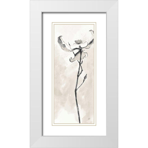 Solitary Dogwood IV Taupe Crop White Modern Wood Framed Art Print with Double Matting by Paschke, Chris