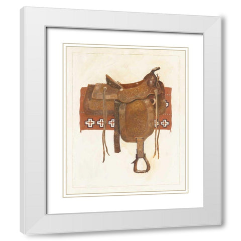 Western Saddle I Light White Modern Wood Framed Art Print with Double Matting by Tillmon, Avery