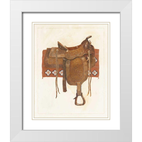 Western Saddle I Light White Modern Wood Framed Art Print with Double Matting by Tillmon, Avery