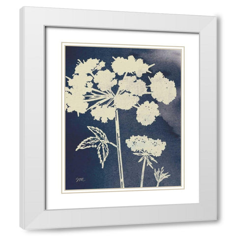 Dark Blue Sky Garden III White Modern Wood Framed Art Print with Double Matting by Studio Mousseau