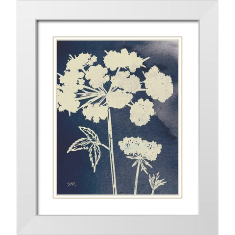 Dark Blue Sky Garden III White Modern Wood Framed Art Print with Double Matting by Studio Mousseau