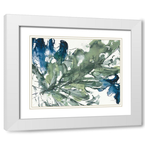 Sage Green and Blue White Modern Wood Framed Art Print with Double Matting by Griggs, Jan