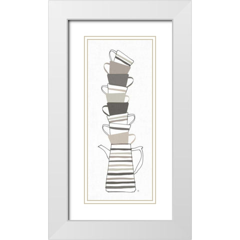 Stack of Cups II Neutral White Modern Wood Framed Art Print with Double Matting by Tillmon, Avery