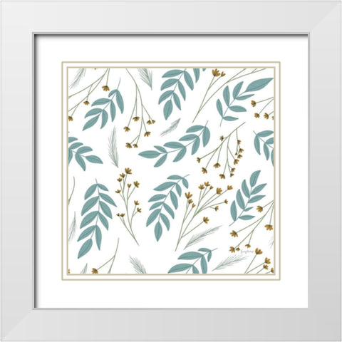 Sweet Dreams Bunny Pattern II White Modern Wood Framed Art Print with Double Matting by Thorns, Becky