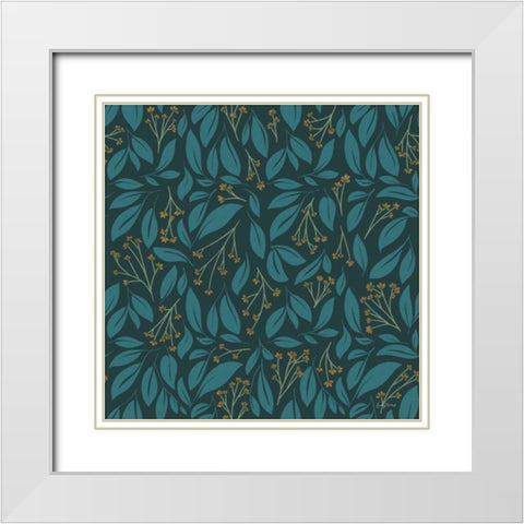 Sweet Dreams Bunny Pattern IIIB White Modern Wood Framed Art Print with Double Matting by Thorns, Becky