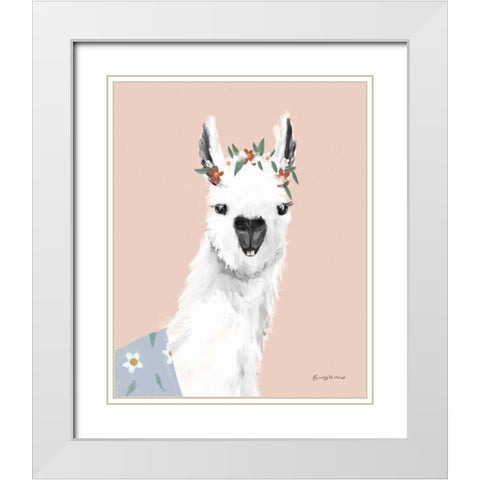 Delightful Alpacas I White Modern Wood Framed Art Print with Double Matting by Thorns, Becky