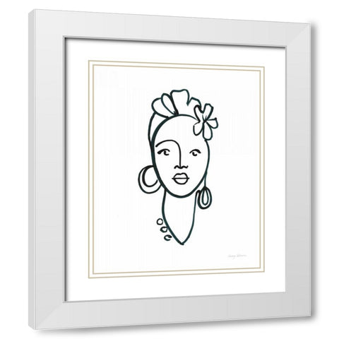 Beauty III White Modern Wood Framed Art Print with Double Matting by Tillmon, Avery