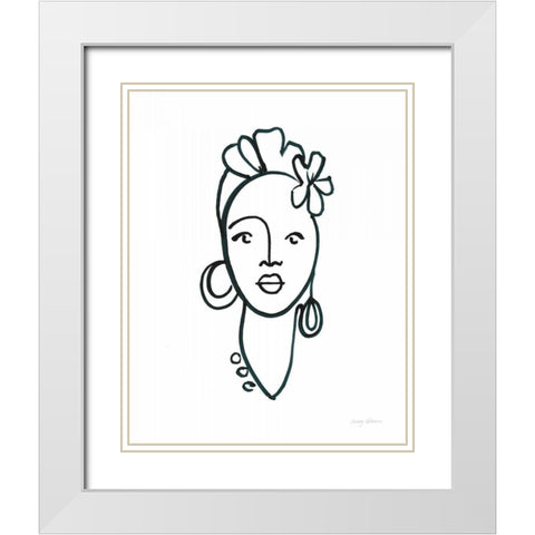 Beauty III White Modern Wood Framed Art Print with Double Matting by Tillmon, Avery