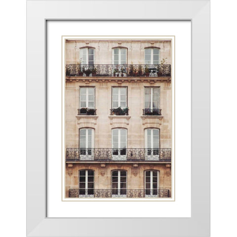 Across the Street II Neutral White Modern Wood Framed Art Print with Double Matting by Marshall, Laura