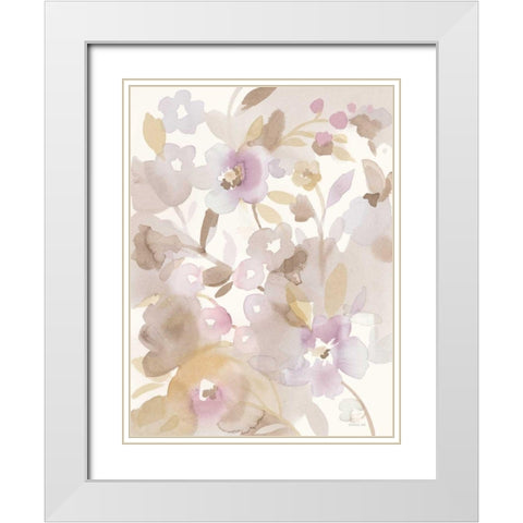 Neutral Garden II White Modern Wood Framed Art Print with Double Matting by Nai, Danhui