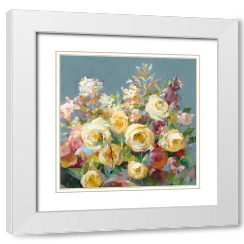 Joy of the Garden Sq II Yellow White Modern Wood Framed Art Print with Double Matting by Nai, Danhui