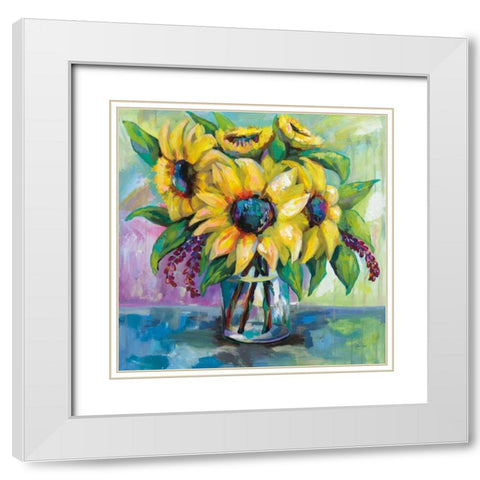 Summer White Modern Wood Framed Art Print with Double Matting by Vertentes, Jeanette