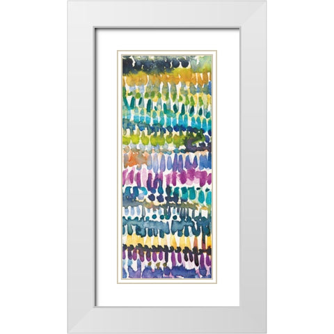 Colorful Paterns IV Panel II White Modern Wood Framed Art Print with Double Matting by Warrick, Cheryl
