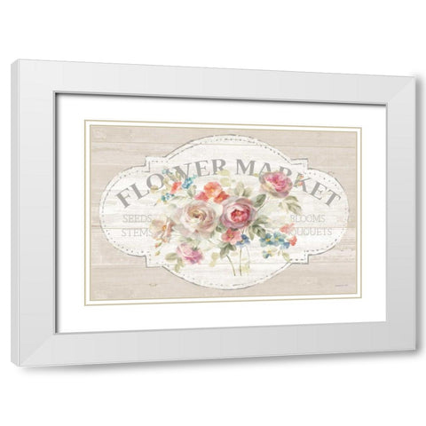 Cottage Garden I on wood White Modern Wood Framed Art Print with Double Matting by Nai, Danhui