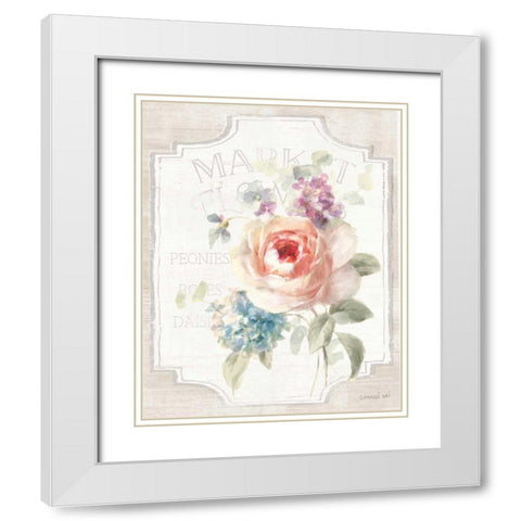 Cottage Garden III on wood White Modern Wood Framed Art Print with Double Matting by Nai, Danhui