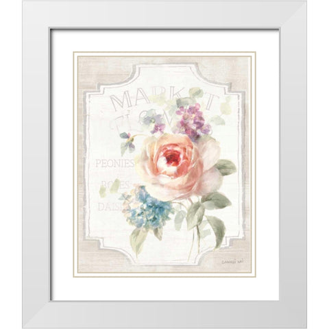 Cottage Garden III on wood White Modern Wood Framed Art Print with Double Matting by Nai, Danhui