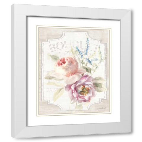 Cottage Garden V on wood White Modern Wood Framed Art Print with Double Matting by Nai, Danhui