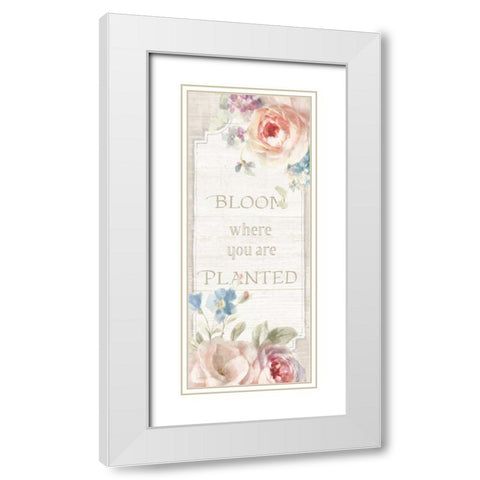 Cottage Garden VI on wood White Modern Wood Framed Art Print with Double Matting by Nai, Danhui