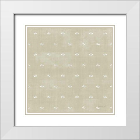 Cottage Garden Pattern VB White Modern Wood Framed Art Print with Double Matting by Nai, Danhui