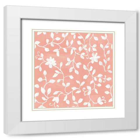 Cottage Garden Pattern VIIC White Modern Wood Framed Art Print with Double Matting by Nai, Danhui