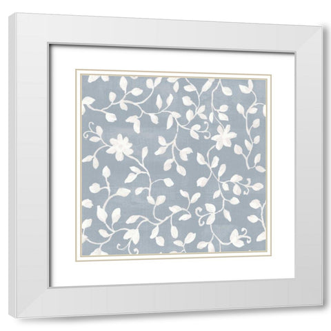 Cottage Garden Pattern VIID White Modern Wood Framed Art Print with Double Matting by Nai, Danhui