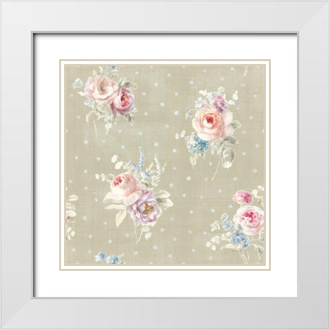 Cottage Garden Pattern VIIIC White Modern Wood Framed Art Print with Double Matting by Nai, Danhui