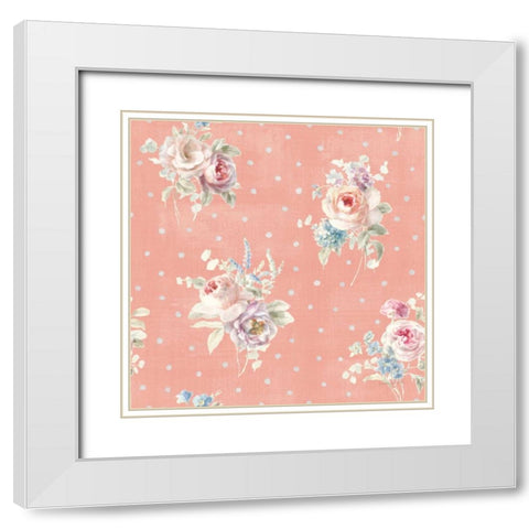Cottage Garden Pattern VIID White Modern Wood Framed Art Print with Double Matting by Nai, Danhui
