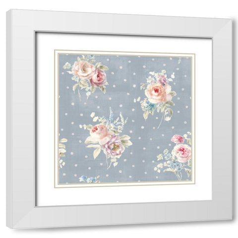 Cottage Garden Pattern VIIE White Modern Wood Framed Art Print with Double Matting by Nai, Danhui