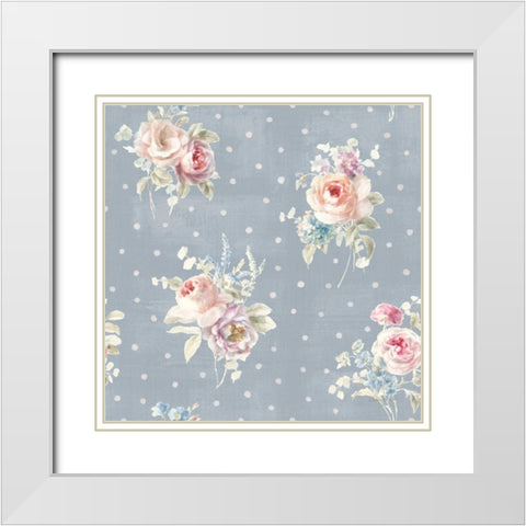 Cottage Garden Pattern VIIE White Modern Wood Framed Art Print with Double Matting by Nai, Danhui