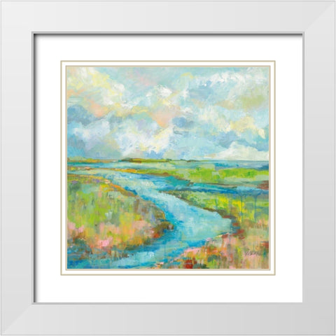 Marsh White Modern Wood Framed Art Print with Double Matting by Vertentes, Jeanette