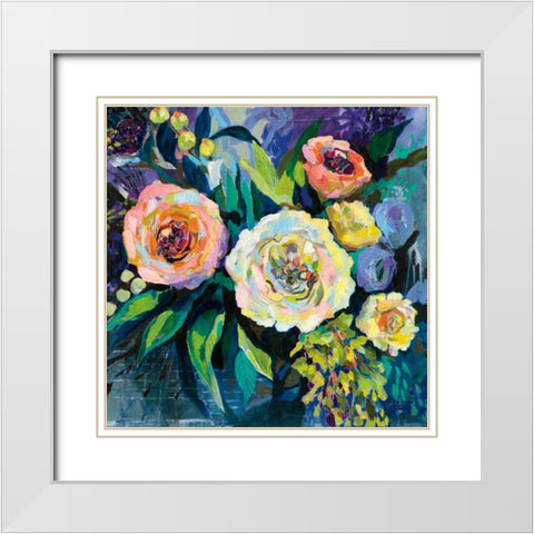 Walk in the Garden White Modern Wood Framed Art Print with Double Matting by Vertentes, Jeanette